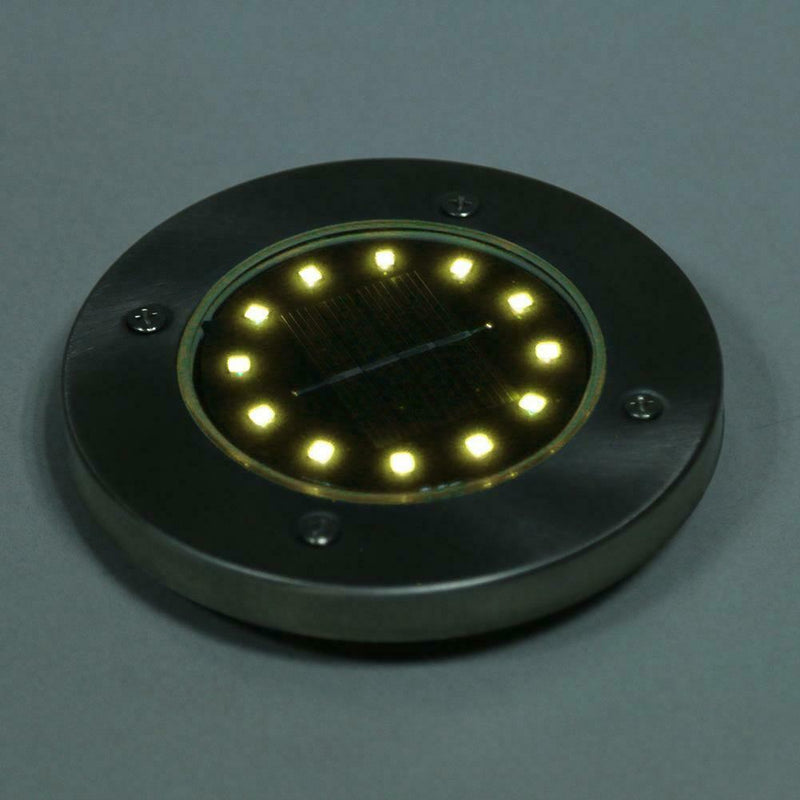 12 LED Solar Buried Light Path Waterproof Underground Lamp(4pcs/Warm White)