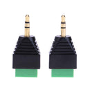 2pcs 3.5mm to Dual Channel Terminal Audio Male Plug Connectors Adapters A