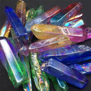 100g / A Lot Titanium Rainbow Aura Lemurian Quartz Crystal Point Healing