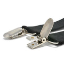 Mens Heavy Duty Suspenders Adjustable Clip On Work Braces Wide Solid Color Black