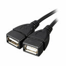 USB 2.0 A Male To 2 Dual USB Female Jack Y Splitter Hub-Power-Cord-Adapter- Z1L8