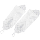 14in white wedding bridal lace fingerless gloves