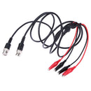 2pcs 110cm BNC Q9 to Dual Alligator Clip Oscilloscope Test Probe Leads
