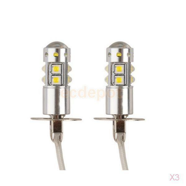 6x H3 White 50W Cree Lens High Power LED Car Fog Light Daytime Running Bulb Lamp