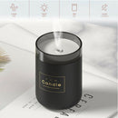 280ML Desk Candle Humidifier USB Mute Mist Maker with Ambient Light (Black) A