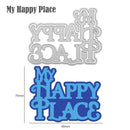2pcs My Happy Place Cutting Dies Stencil Scrapbooking Embossing Craft Card