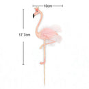 high glitter feather flamingo cake topper tropical hawaiian party decoration  Gw