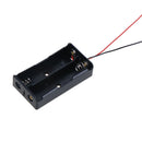 1pc 2x18650 ack Plastic Battery Storage Case Box Holder with 6" Wire Leads  Dz