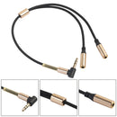 3.5mm 1 Male to 2 Female Y Splitter Stereo Extension Audio Cable New(Black)