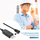 2x USB Charging Cables for BaoFeng UV-5R UV-82 UV-8D Radio Desktop Charger A