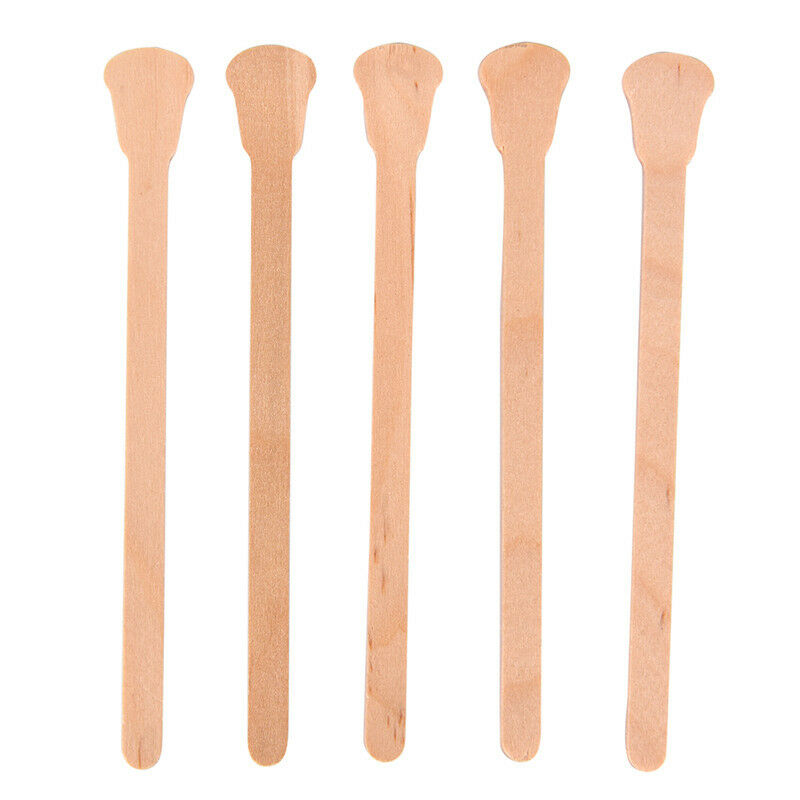 50PCS Wooden Waxing Wax Spatula Disposable Bamboo Sticks Kit Skin Beauty Tool Ew