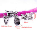 5pcs/set Dreadlocks Braid Tube Rings Dragon Head Loose Beads Hair Ring Jewe BX
