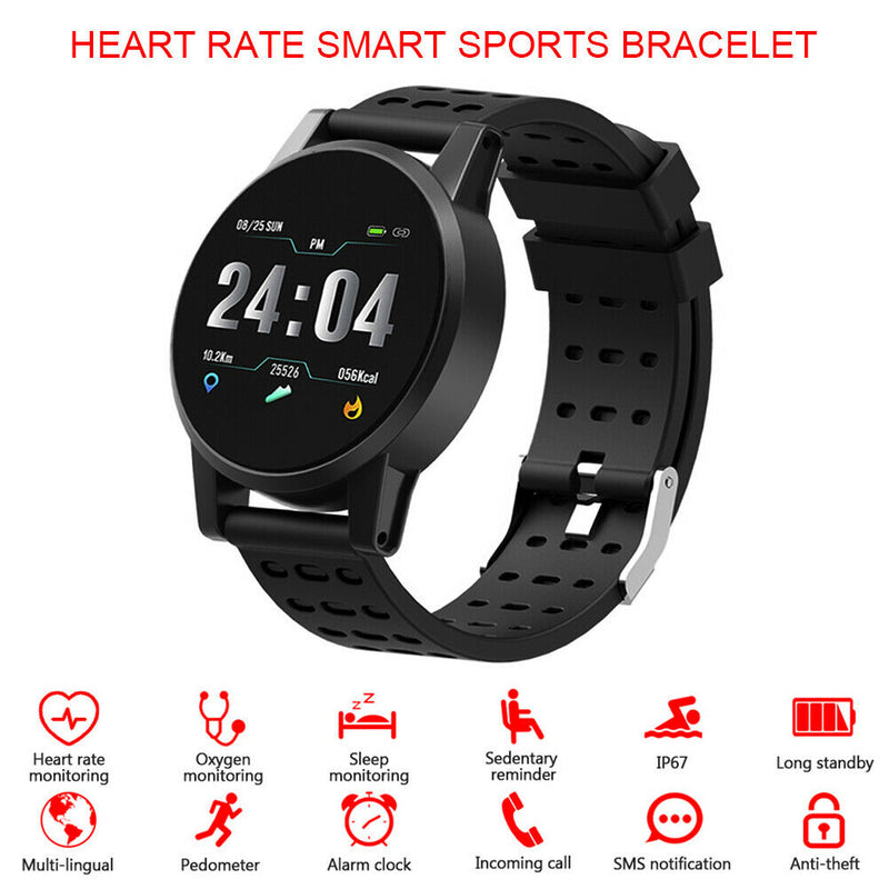 Smart Watch Heart Rate Blood Pressure Monitor IP67 Waterproof Sports Bracelet