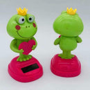 Table Car Solar Power Dancing Green Frog Swinging
