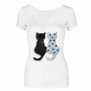 Cat Design Reversible Change color Sequins Sew On Patches For Clothes DIY XUZ