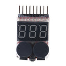 1-8S LED Low Voltage Buzzer Alarm Lipo Voltage Indicator Checker Tester JR