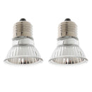 2pcs E27 UVA UVB Reptile Heating Spotlights Basking Lamp Halogen Bulb 50W