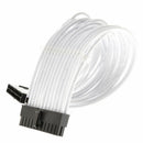 24Pin ATX Motherboard Power Supply White Sleeved Extension Cable for PC New JDA