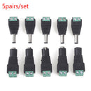 5 Pairs Male and Female 2.1x5.5mm DC Power Plug Jack Adapter Connec 3c