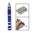 8 In 1 Portable Alloy Screw Driver Pen Set Slotted Phillips Bits Repair Tools