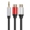 3.5mm Male to 2RCA Female Stereo AUX Audio Cable Y Adapter for Tablet PC  #s