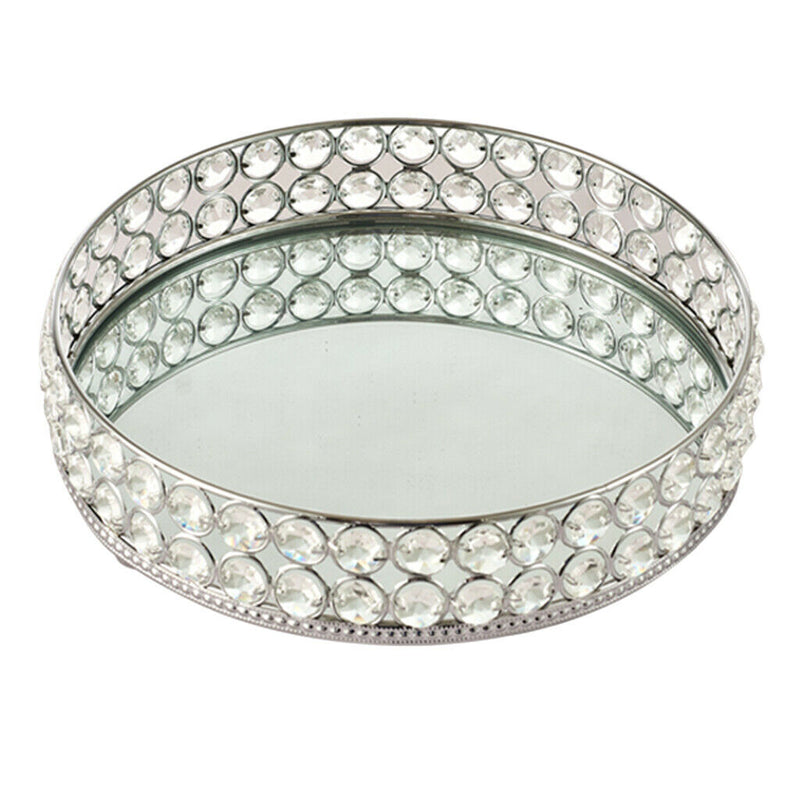 Crystal Vanity Makeup Tray Large Storage Ornate Jewelry Trinket Cosmetic Tray
