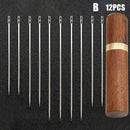 12PCS Self-Threading Sewing Needles - ASSORTED SIZES - EASY THREAD - Big Eye Set