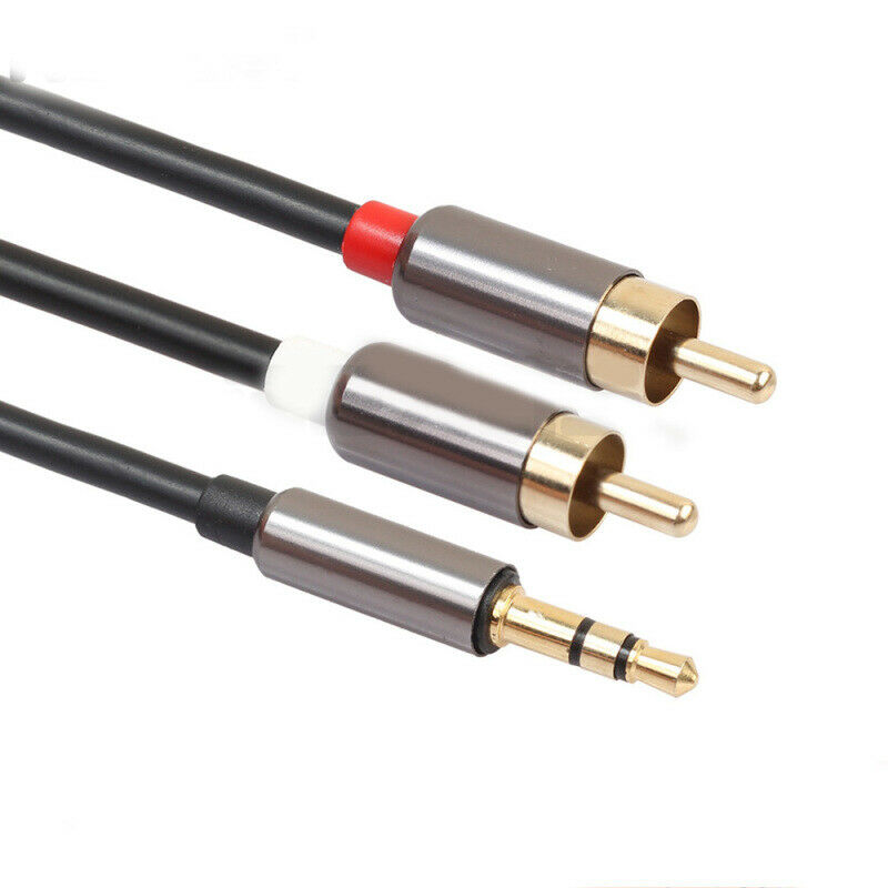 3.5mm Jack Plug AUX Male to 2 x RCA Phone CD player Computer TV Audio Cabl XFC