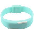 Sports Silicone Rubber White LED Digital Watch Bracelet Men Women Mint Gree