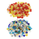 500 Pcs Vitreous Glass Mosaic Tiles for Arts DIY Multicolor,Red and Yellow