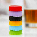 6X Colorful Cute Silicone Lids Reusable Bottle Cap Beer Wine Savers M1I7 N0N8