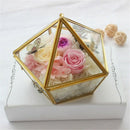 Glass Ring Box Wedding Jewelry Case Immortal Flower Glass Cover Creative Ho G2X5