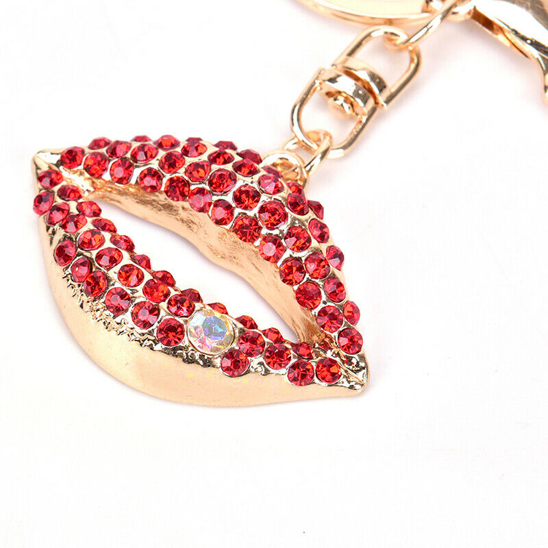 1PC Hot Key Chain Lipstick Keyring Purse Bag Crystal Charm Pendant Necklace Gi_