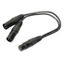 2X XLR 3Pin Female to 2 XLR Male Y Splitter Cable Adapter Converter Cord 1ft