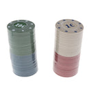 100 Pieces Poker Chips+Dealer Button with Chip Tray Professional Casino Game