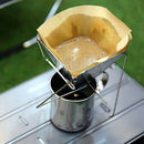 1PCS Outdoor Camping Folding Portable Coffee Drip Rack Stainless Steel  GDF
