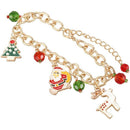 Golden Bracelet Santa Claus Pendant Chain Bracelet Womens Girls Party Weddi