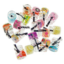 20X Bulk Multi-Color Mixed Fruit Juice Glass Bottle Pendant Charms DIY Crafts