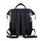 Tropical Plant Print Travel Big Backpacks Nylon Women School Bags (Black)