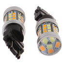 2Pcs 3157 LED Amber White Rear Turn Signal Parking High Power Light Bulb Gw
