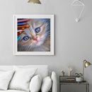 DIY Color Pencil Cat Picture Decor Full Round Rhinestone Drill Painting Kit