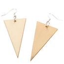 Fashion Ethnic Wood Geometric Triangle Women Earrings Hook Drop DIY Craft