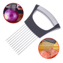 Stainless Steel Onion Holder Vegetable Potato Food Slicer Cutter Peeler Chop Hn