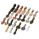 120pcs/set Glue On Bails Spoon Oval Charms Scrabble Pendant  Jewelry Making DIY-