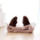 Cute Soft Carol Fleece Women Antler Headband Deer Horn Makeup Shower Head W