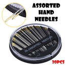 30Pcs Assorted Sharps/Embroidery/Tapestry Needles Hand Sewing Needles Kit Wheel