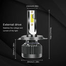 Led Headlight Bulbs H4 All-In-One Conversion Kit High/Low Beam Extremely Br