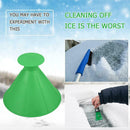 Cone Shaped Scrape Windshield Ice Scraper Funnel Remover (Green 14.5cm)