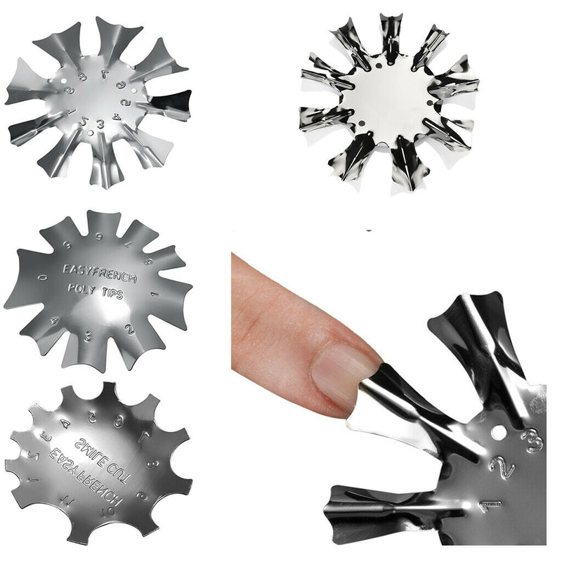 4 Styles Easy French Line Edge Nail Cutter Stencil Smile Shape Trimmer Clipper