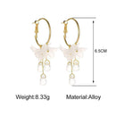 Korean Style Hoop Earrings Crystal Tassel Dangle Acrylic Flower Jewelry L7X7